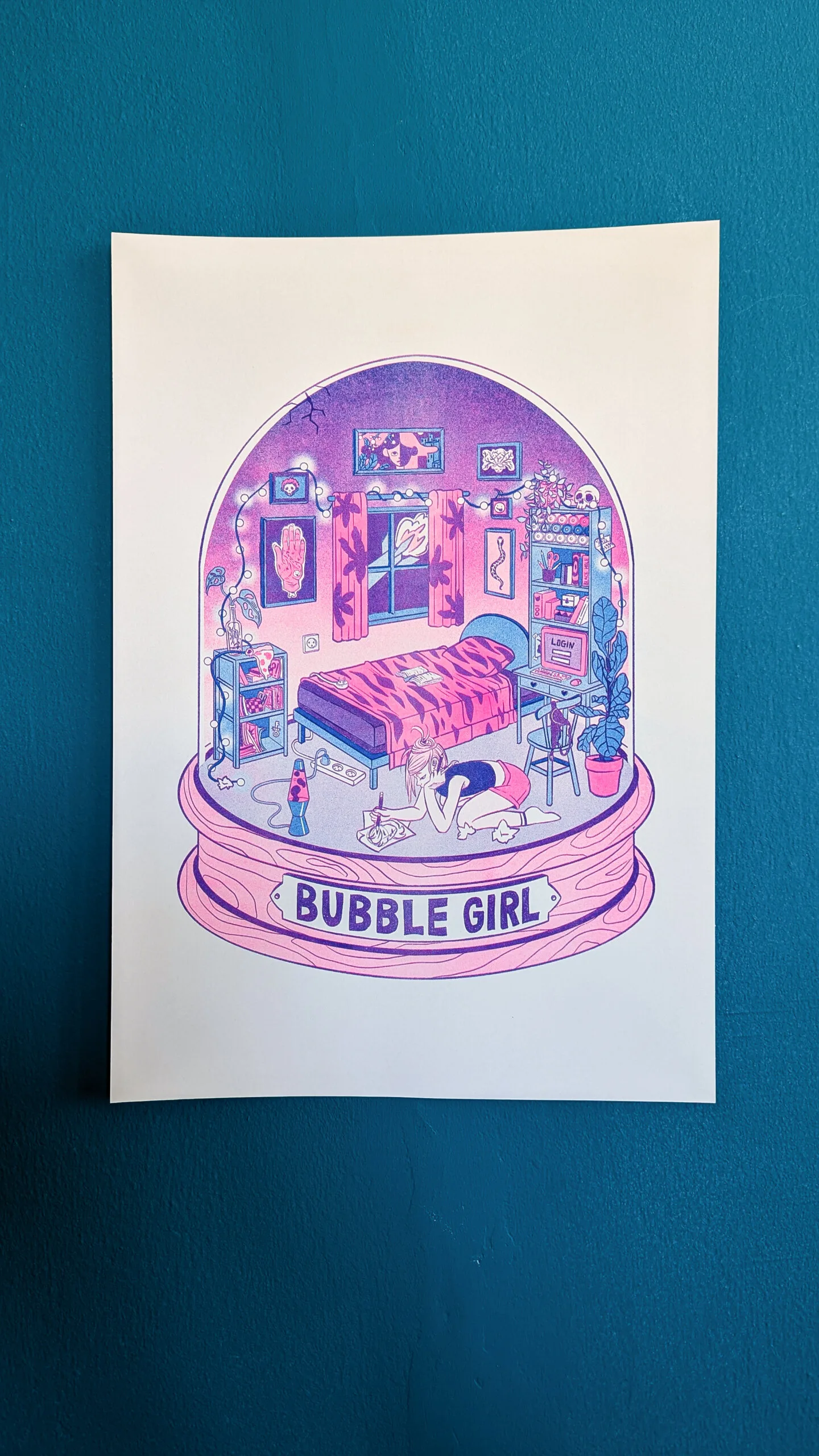 Bubble Girl Riso Print (+zine) - Image 2