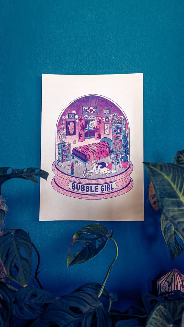 Bubble Girl Riso print