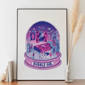 Bubble Girl Riso Print (+zine)